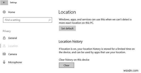 স্থির করুন: আপনার অবস্থান সম্প্রতি অ্যাক্সেস করা হয়েছে  Windows 10 এ সতর্কতা