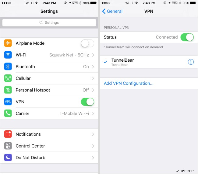 iOS-এ VPN অ্যাক্সেস কনফিগার করার পদক্ষেপ