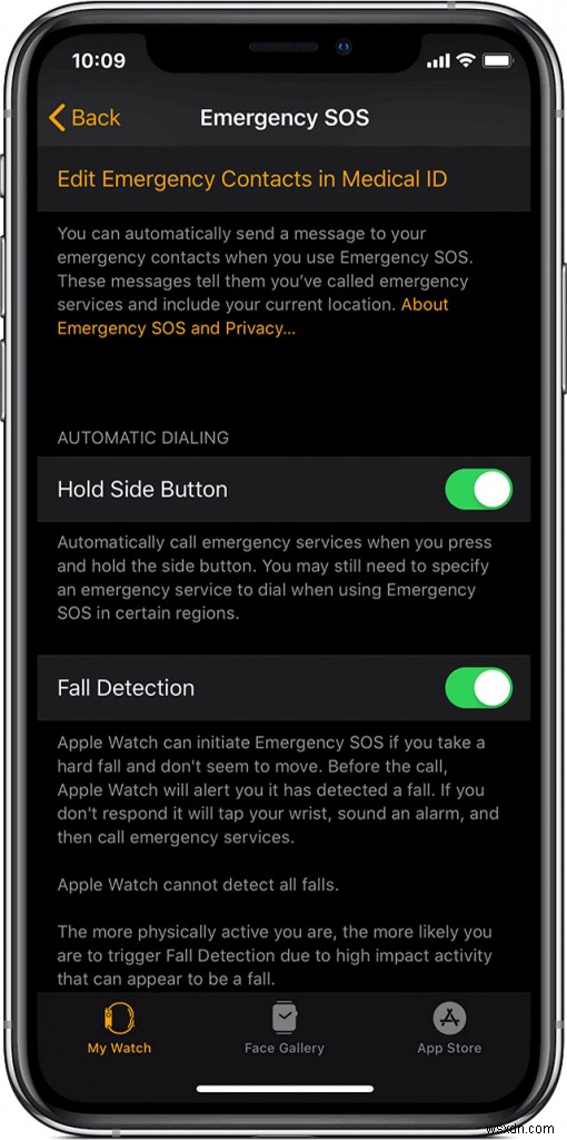 অ্যাপল ওয়াচ এসওএসে কীভাবে পতন সনাক্তকরণ সক্ষম করবেন