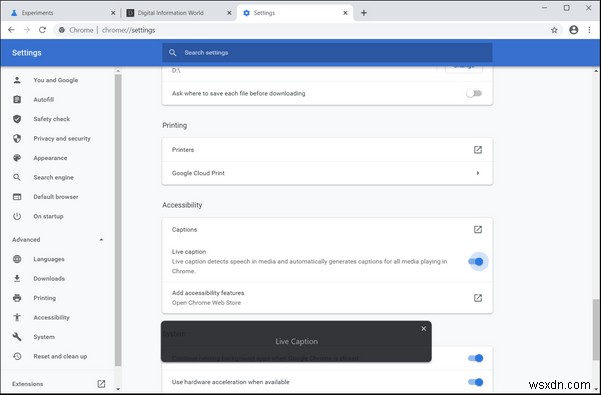 কিভাবে Google Chrome এ লাইভ ক্যাপশন সক্ষম বা নিষ্ক্রিয় করবেন