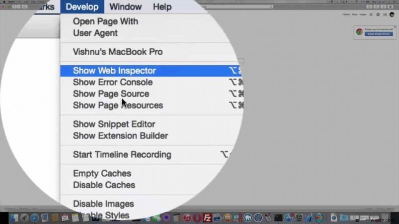 ম্যাকে Chrome, Safari এবং Firefox-এ উপাদান পরিদর্শন করার উপায়
