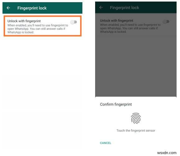 Android-এ WhatsApp ফিঙ্গারপ্রিন্ট লক আপডেট