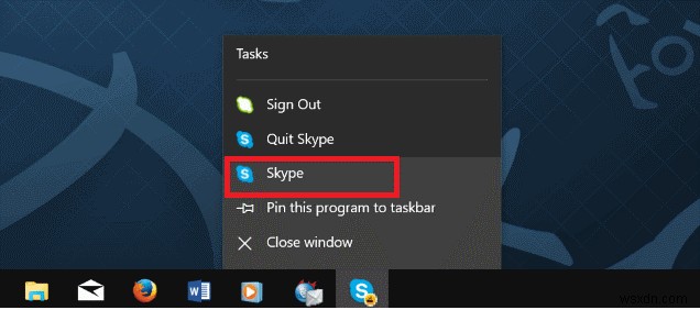 Windows 10 এ সিস্টেম ট্রে থেকে স্কাইপ দূর করার পদক্ষেপ