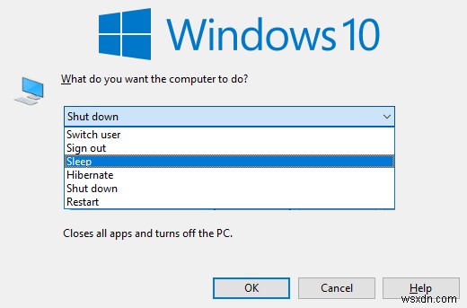 Windows 10:শাট ডাউন বা কীবোর্ড শর্টকাট দিয়ে স্লিপ মোড সক্ষম করুন
