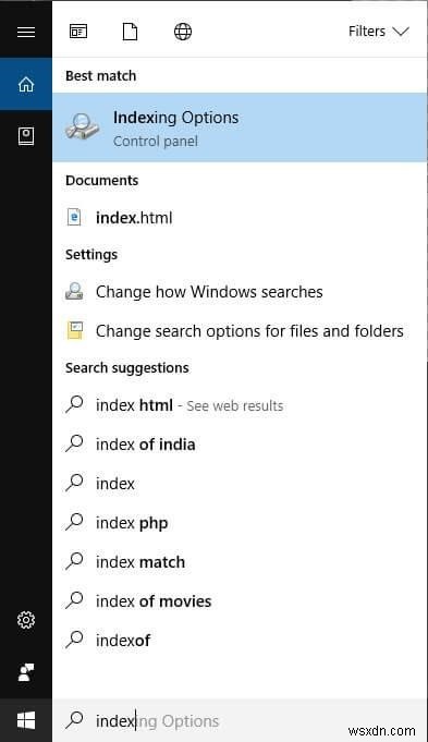 Windows 10 এ উইন্ডোজ সার্চ ডিক্লাটার করুন