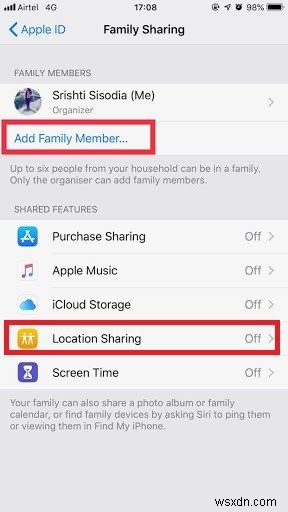 ফাইন্ড মাই আইফোন ফিচারের সাথে ফ্যামিলি শেয়ারিং ব্যবহার করার পদক্ষেপ