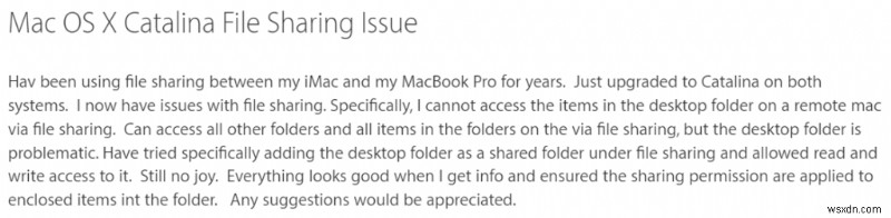 স্থির:ম্যাক ফাইল শেয়ারিং কাজ করছে না (ক্যাটালিনা, মোজাভে বা বিগ সুর ব্যবহারকারী)