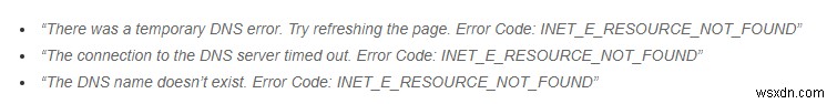 বিরক্তিকর INET_E_RESOURCE_NOT_FOUND Microsoft Edge ত্রুটি:সংশোধন করা হয়েছে!