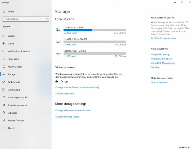 আমি কিভাবে Windows 10 এ স্টোরেজ সেন্স অক্ষম করতে পারি
