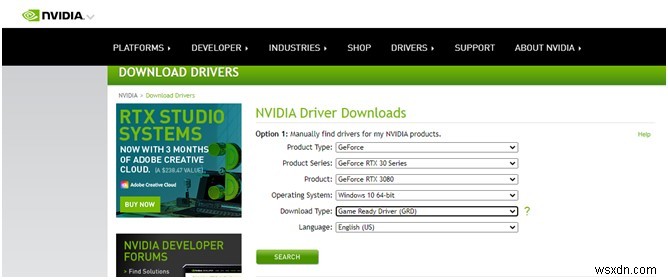 কীভাবে Nvidia GeForce RTX 3080 ড্রাইভার ডাউনলোড করবেন