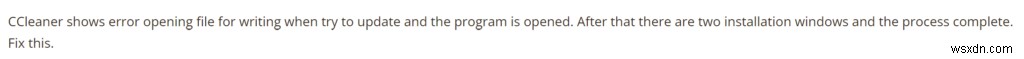 Windows 11 এ CCleaner লেখার জন্য ফাইল খোলার সময় ত্রুটি