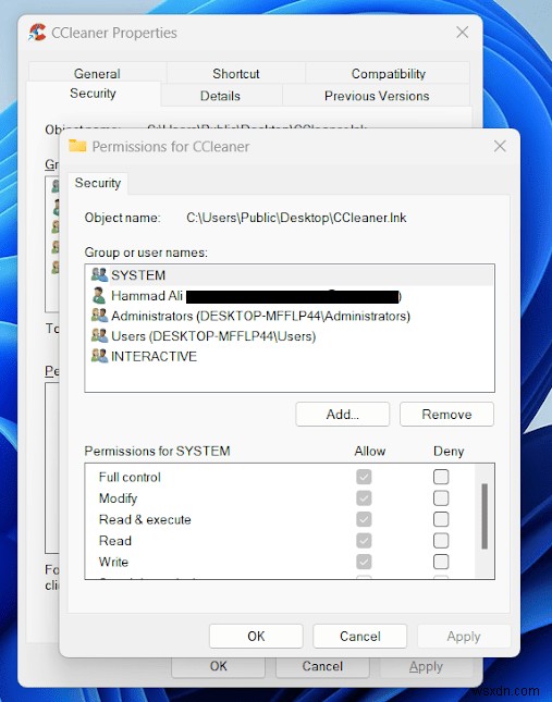 Windows 11 এ CCleaner লেখার জন্য ফাইল খোলার সময় ত্রুটি