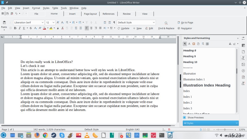 LibreOffice শৈলী - আমার স্টাইল হল বোম দিদি বম দি দেং