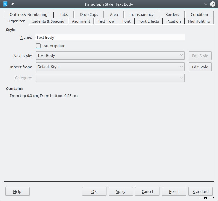 LibreOffice শৈলী - আমার স্টাইল হল বোম দিদি বম দি দেং