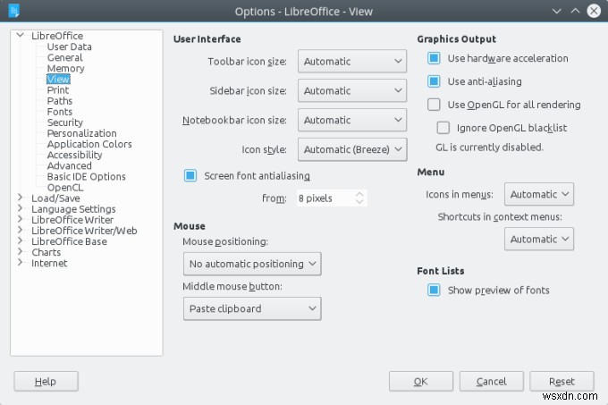 KDE তে LibreOffice ইন্টারফেস ফন্ট উন্নত করুন