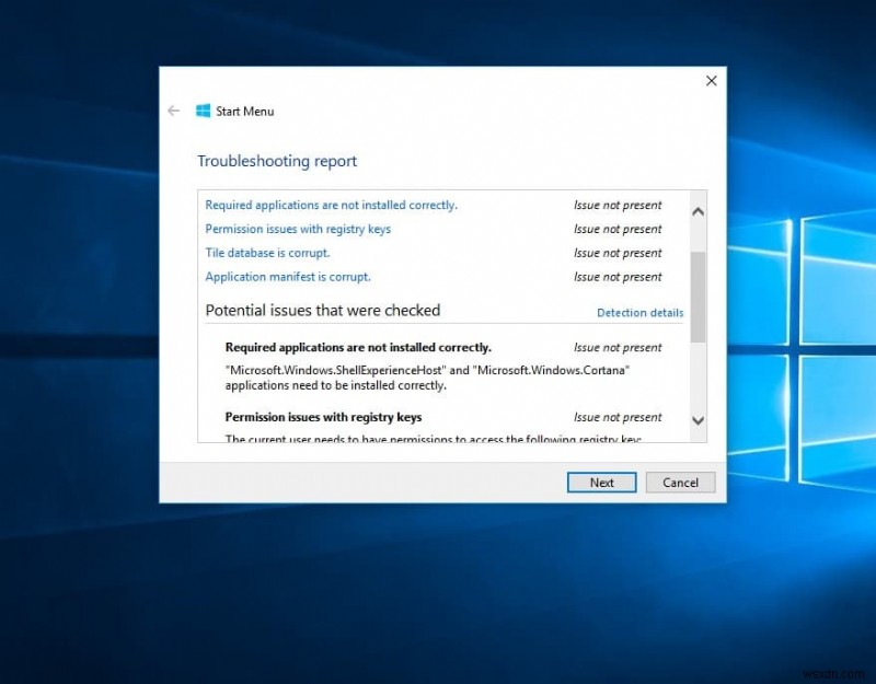 ডেডিকেটেড ট্রাবলশুটার ব্যবহার করে Windows 10 স্টার্ট মেনু সমস্যার সমাধান করুন