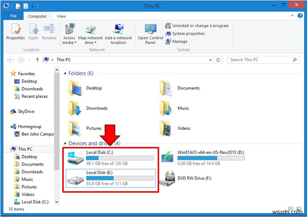 Windows 8.1 এ হার্ড ড্রাইভ পার্টিশনের সাথে কাজ করা