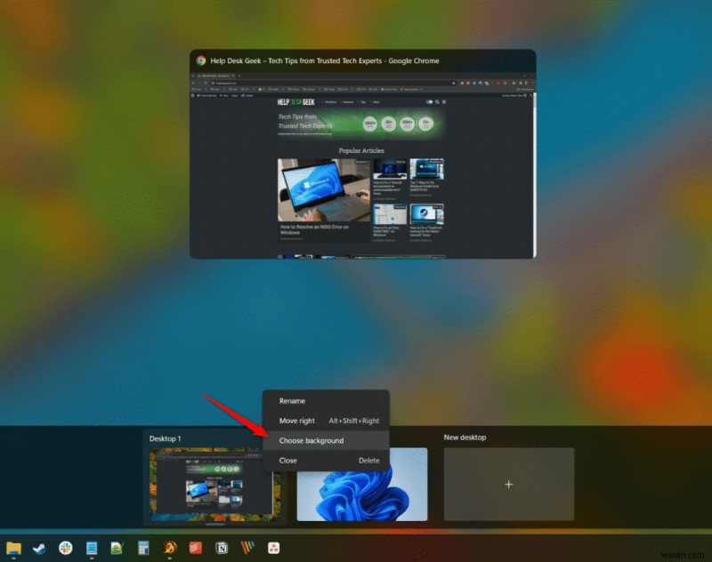 Windows 11-এ প্রতিটি ভার্চুয়াল ডেস্কটপের জন্য অনন্য পটভূমি সেট করুন:ধাপে ধাপে নির্দেশিকা 