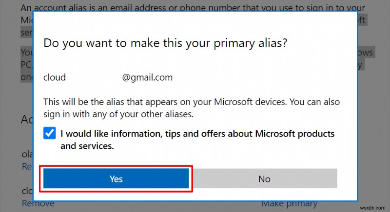 সহজেই আপনার Microsoft অ্যাকাউন্ট ইমেল আপডেট করুন:উপনাম যোগ করুন, সরান এবং স্যুইচ করুন 