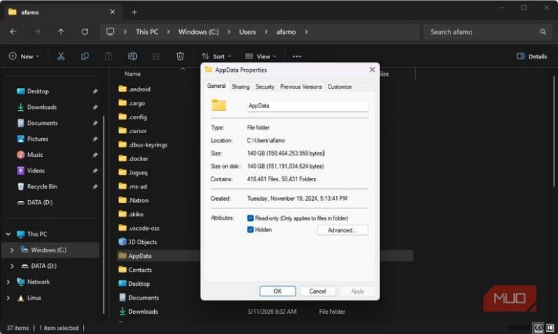 লুকানো উইন্ডোজ ফোল্ডারগুলি কীভাবে 50GB ডিস্ক স্পেস ব্যবহার করতে পারে - একটি প্রমাণিত ক্লিনআপ গাইড 