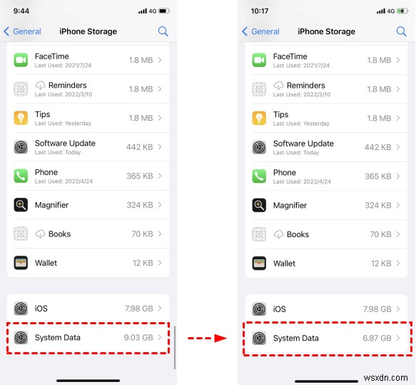 iPhone সিস্টেম ডেটা হ্রাস করুন:স্টোরেজ মুক্ত করার জন্য ধাপে ধাপে নির্দেশিকা 