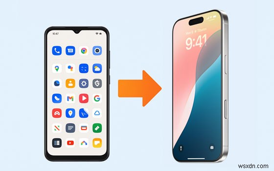নিরবিচ্ছিন্ন Android থেকে iPhone মাইগ্রেশন:মিনিটে পরিচিতি, ফটো এবং আরও অনেক কিছু স্থানান্তর করুন 