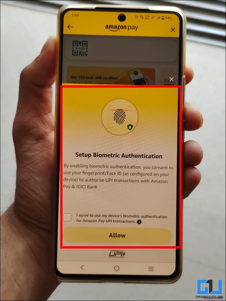 Paytm, PhonePe এবং Amazon Pay-তে ফিঙ্গারপ্রিন্ট UPI পেমেন্ট চালু করুন 