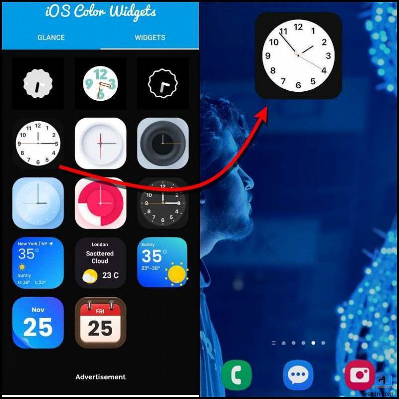 যেকোনো Android ফোনে iPhone-17-স্টাইল ক্লক উইজেট যোগ করুন 