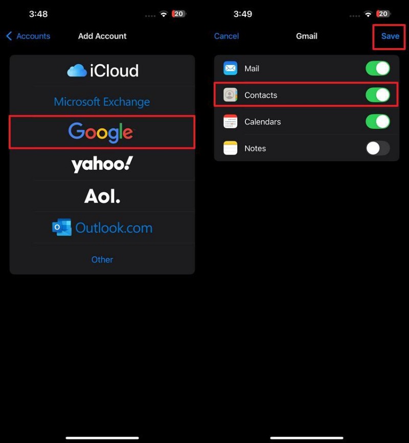 Google-এর মাধ্যমে আইফোনে Android পরিচিতি স্থানান্তর করুন - দ্রুত, নিরাপদ, ধাপে ধাপে নির্দেশিকা 