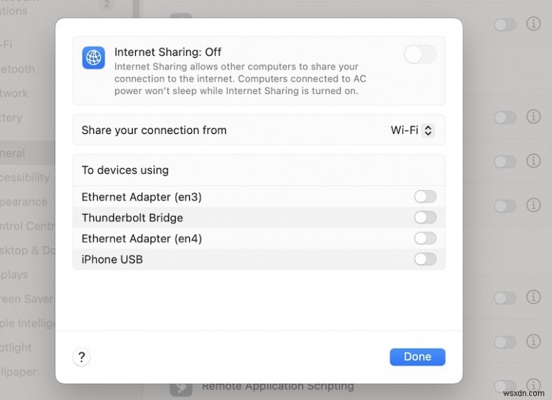 আপনার Mac এর ইন্টারনেট সংযোগ এবং Wi‑Fi পাসওয়ার্ড শেয়ার করুন:ধাপে ধাপে নির্দেশিকা 