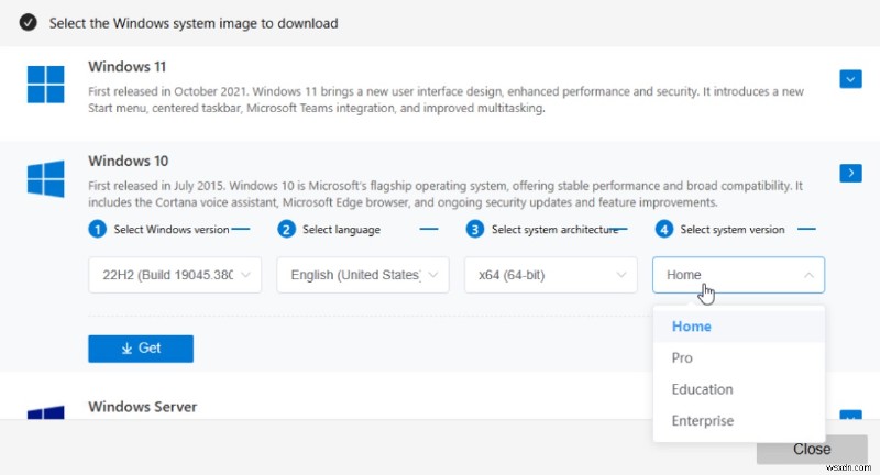 অফিসিয়াল Windows 10 ISO ডাউনলোড - 64‑বিট এবং 32‑বিট সম্পূর্ণ সংস্করণ, নিরাপদ এবং বিনামূল্যে