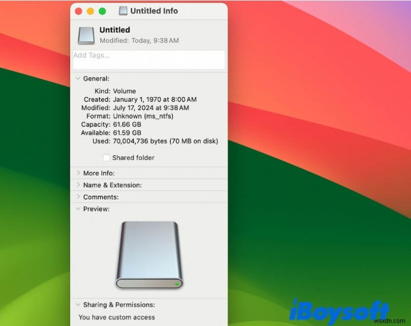 macOS-এ বাহ্যিক ড্রাইভে অনুমতি ত্রুটি ঠিক করুন 