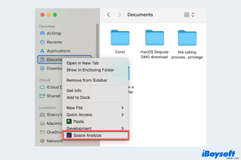 iBoysoft MagicMenu এক্সটেনশনের সাথে অনায়াসে ম্যাক ফোল্ডার স্পেস বিশ্লেষণ করুন 