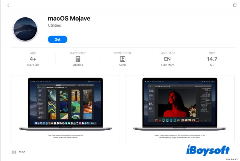 উইন্ডোজ পিসির জন্য macOS Mojave 10.14.6 ISO ডাউনলোড করুন - নিরাপদ এবং সহজ ইনস্টলার