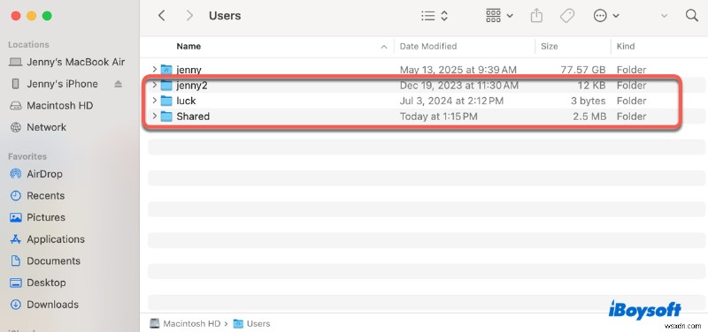 macOS-এ  অন্যান্য ব্যবহারকারী ও ভাগ করা  স্টোরেজ বোঝা ও পরিচালনা করা 