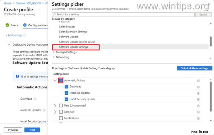 Microsoft Intune-এ iOS ডিভাইসগুলির জন্য একটি DDM আপডেট নীতি সেট আপ করার জন্য ধাপে ধাপে নির্দেশিকা 
