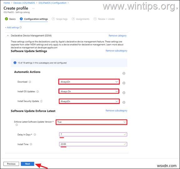 Microsoft Intune-এ iOS ডিভাইসগুলির জন্য একটি DDM আপডেট নীতি সেট আপ করার জন্য ধাপে ধাপে নির্দেশিকা 