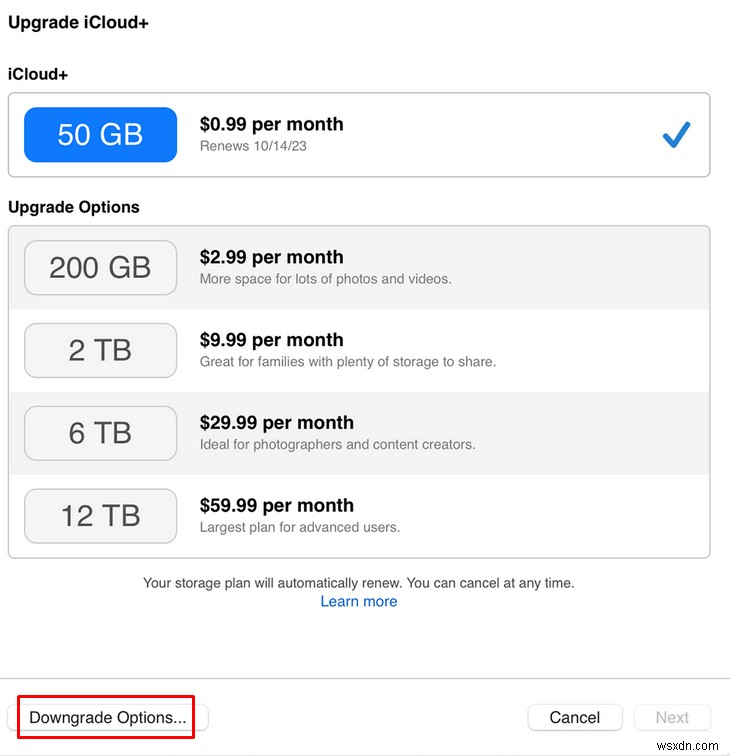 আপনার iCloud স্টোরেজ প্ল্যান সহজেই ডাউনগ্রেড বা বাতিল করুন:একটি ধাপে ধাপে নির্দেশিকা 