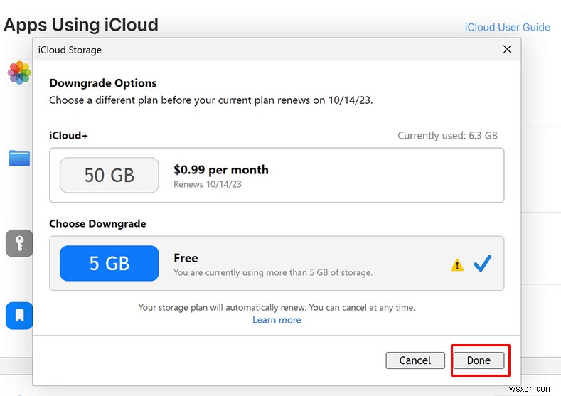 আপনার iCloud স্টোরেজ প্ল্যান সহজেই ডাউনগ্রেড বা বাতিল করুন:একটি ধাপে ধাপে নির্দেশিকা 