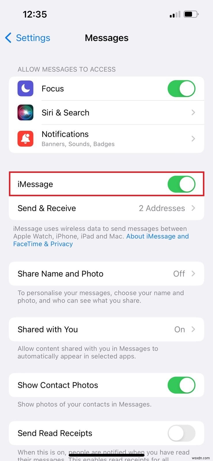 আইফোনে  ফোন নম্বর iMessage এর সাথে নিবন্ধিত নয়  ত্রুটি ঠিক করা 
