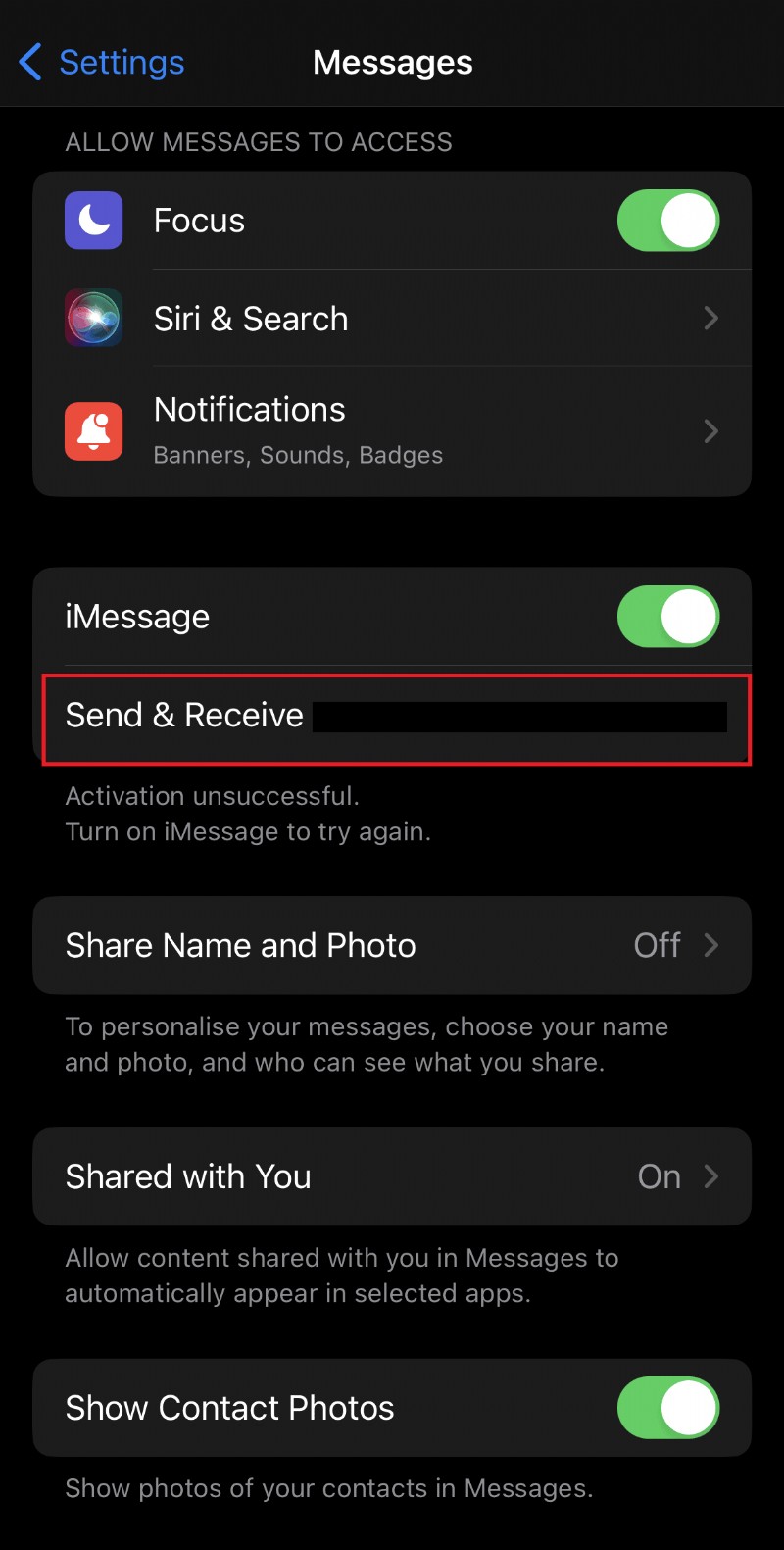 আইফোনে  ফোন নম্বর iMessage এর সাথে নিবন্ধিত নয়  ত্রুটি ঠিক করা 
