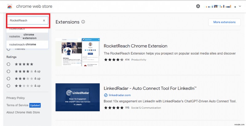 RocketReach Chrome এক্সটেনশন ডাউনলোড করুন:অনায়াসে আপনার ব্যবসার আউটরিচ বুস্ট করুন