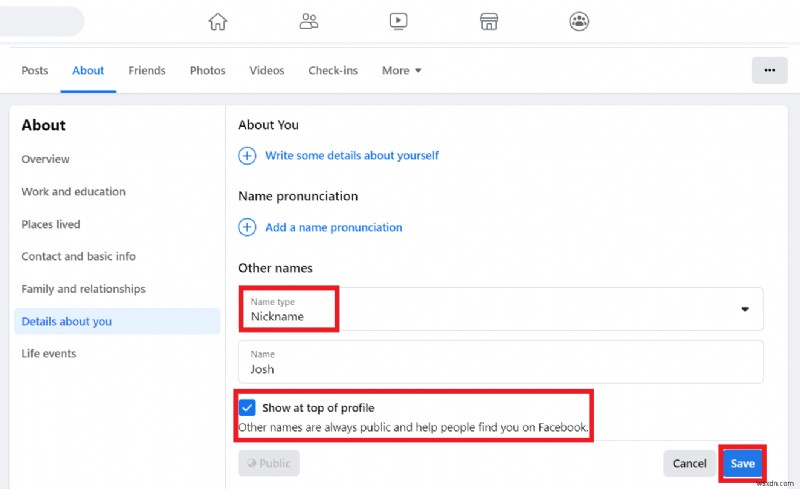 আপনার Facebook প্রোফাইলে একটি ডাকনাম যোগ করুন:ধাপে ধাপে নির্দেশিকা 