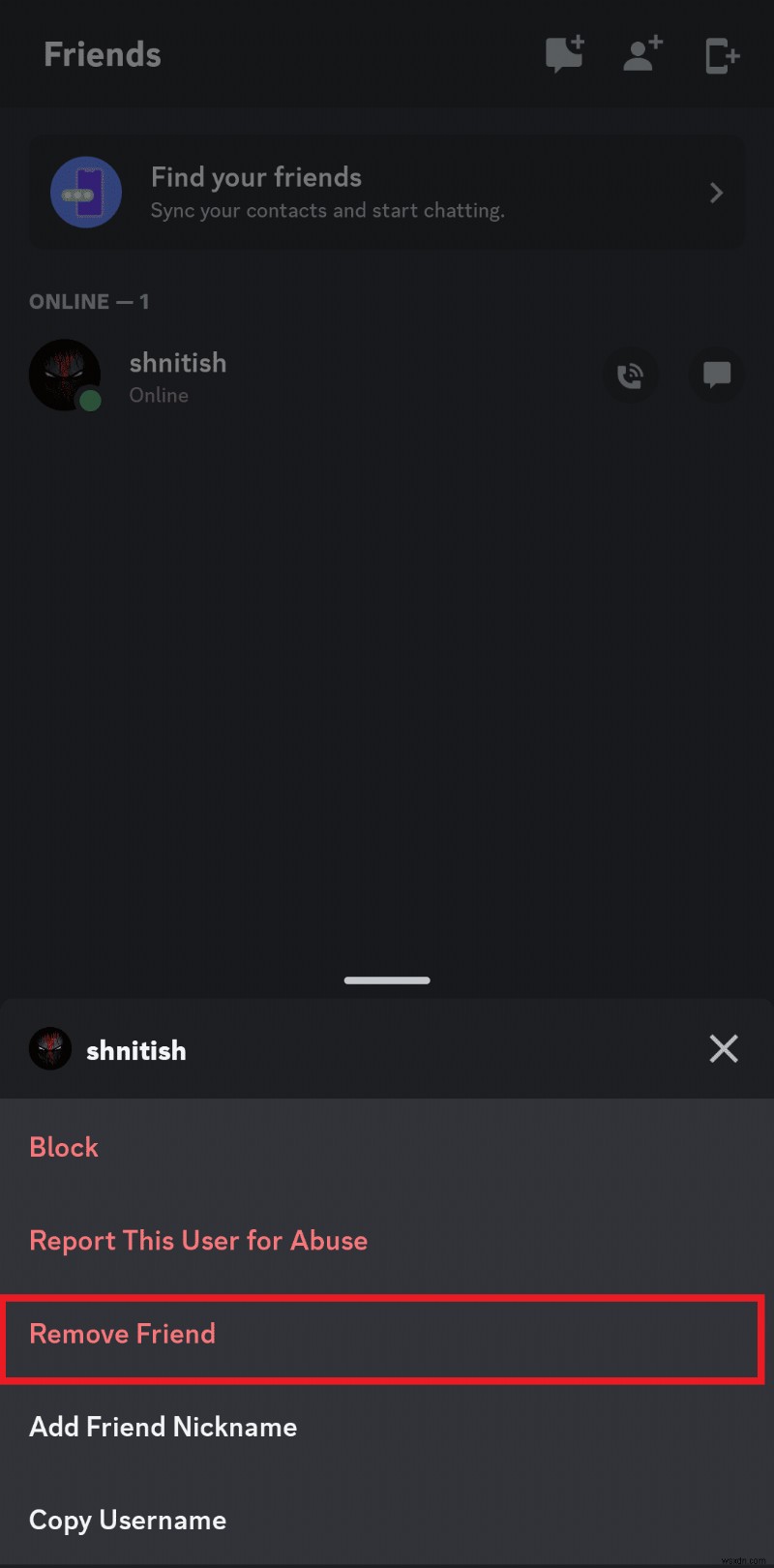 Discord এর Android অ্যাপে ব্যবহারকারীদের বন্ধুত্বমুক্ত করার জন্য ধাপে ধাপে নির্দেশিকা