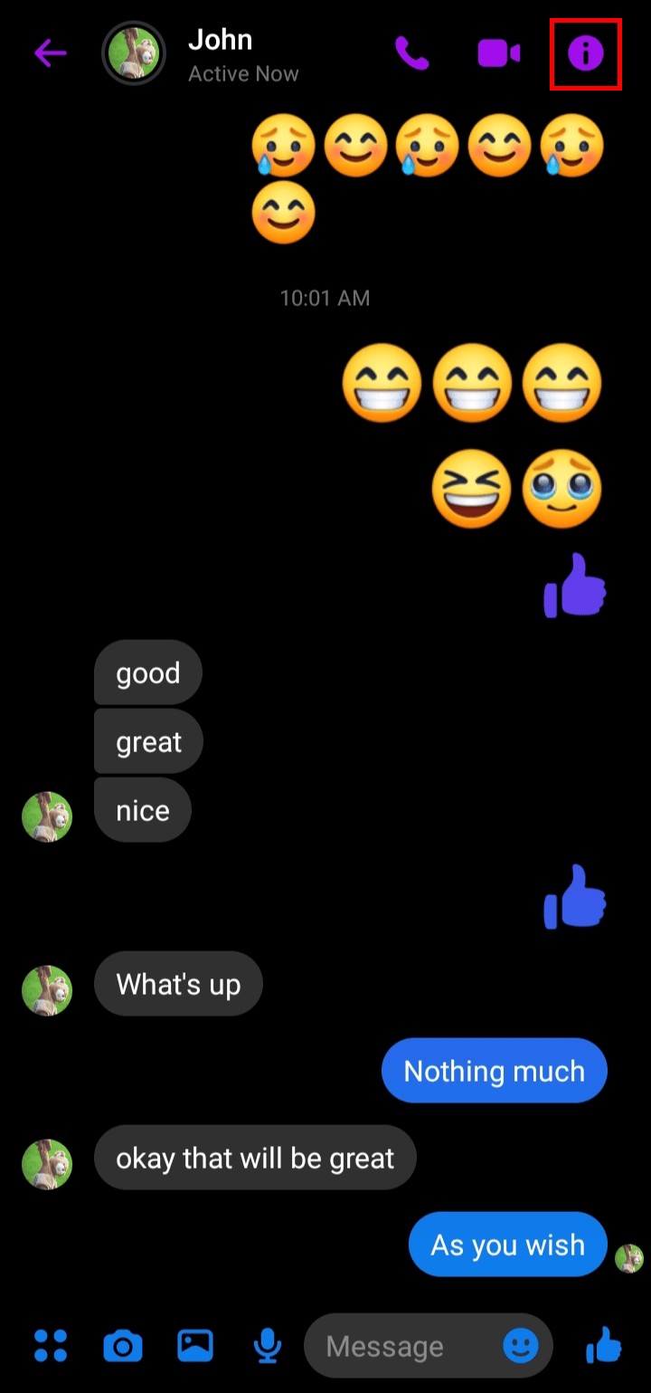 তাদের ব্লক না করে একটি মেসেঞ্জার পরিচিতি লুকান 