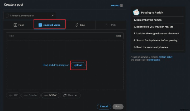 ধাপে ধাপে নির্দেশিকা:PC এবং Android থেকে Reddit-এ ভিডিও আপলোড করা 