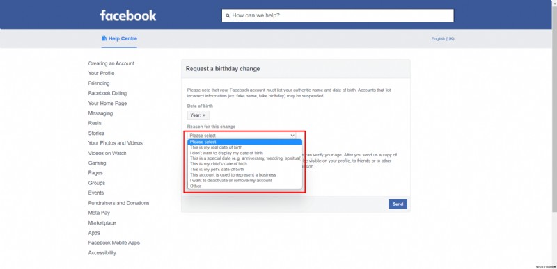 পরিবর্তনের সীমায় পৌঁছানোর পরে কীভাবে আপনার Facebook জন্মদিন রিসেট করবেন