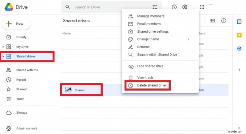 Google ড্রাইভে একটি শেয়ার্ড ড্রাইভ মুছে ফেলার জন্য ধাপে ধাপে নির্দেশিকা৷ 