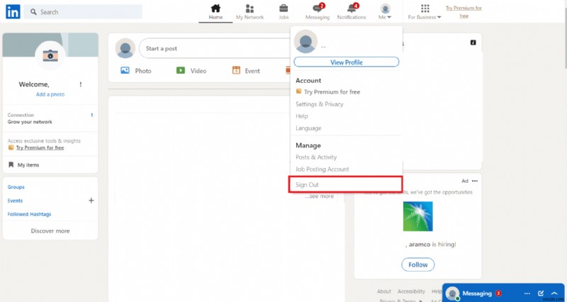LinkedIn থেকে নিরাপদে সাইন আউট করুন:ধাপে ধাপে নির্দেশিকা 