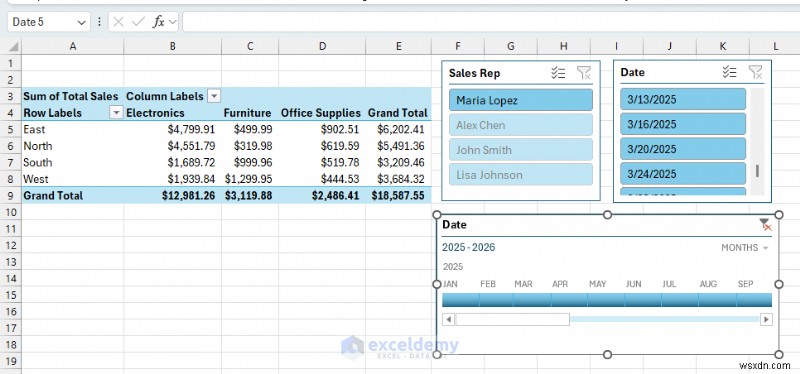 PivotTables এবং Slicers ব্যবহার করে Excel এ রিয়েল-টাইম ইন্টারেক্টিভ ড্যাশবোর্ড তৈরি করুন 